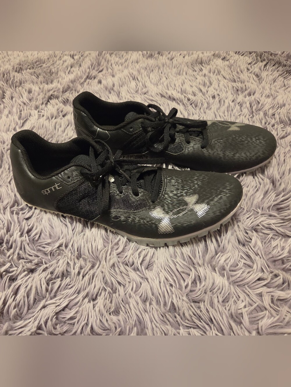 Black Under Armour Kick Sprint 4 Track Spike Shoes Sz 11